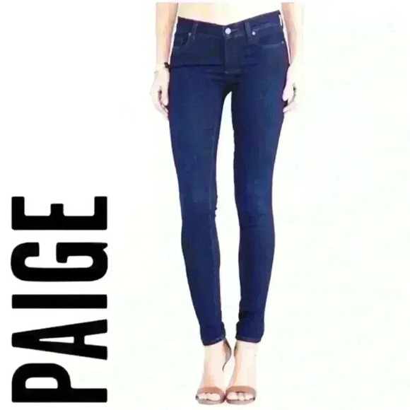 PAIGE peg super skinny dark wash jeans sz 27 - Picture 1 of 6